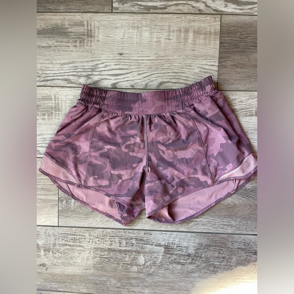 Lululemon Pink Camo Hotty Hot Shorts